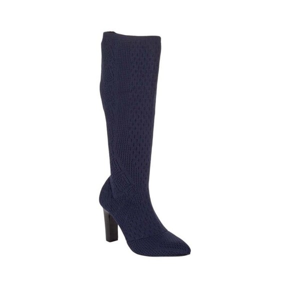 Charles by Charles David Tall Knit Boots | Black Sock Boots Heels | Size 6.5 NWT - Picture 1 of 12